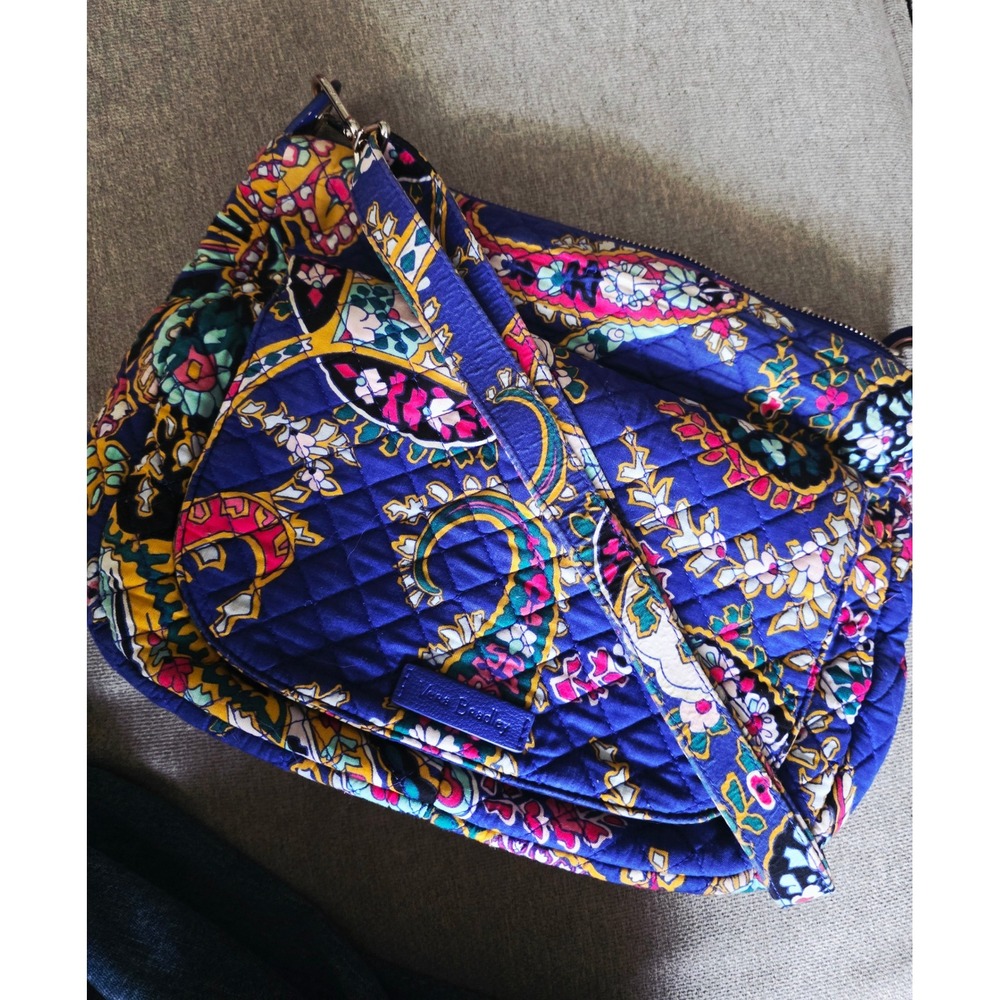 Vera Bradley Blue Marrakesh Paisley Quilted Cotton Crossbody Shoulder Bag